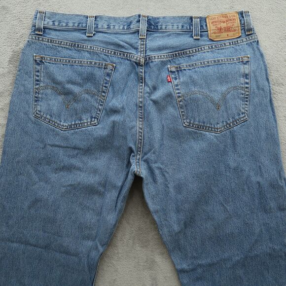 Levi's 505 Jeans Mens Size 44x30 (42x30 Actual) Blue Regular Straight Denim - Picture 12 of 16